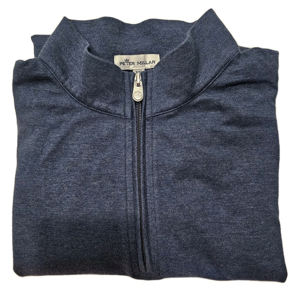 PETER MILLAR CROWN COMFORT INTERLOCK QUARTER-ZIP ME0K40, Navy, Sz XXL ME0K40